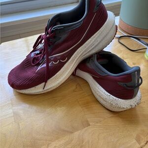 Saucony Maroon and White Athletic Sneakers